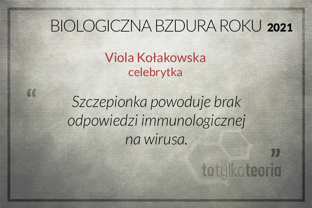 Biologiczna Bzdura Roku Głosowanie 2021 Viola Kołakowska