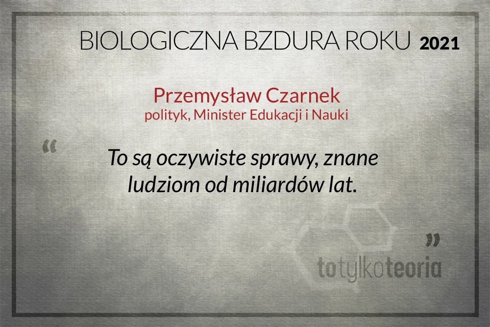 Przemysław Czarnek Biologiczna Bzdura Roku Głosowanie