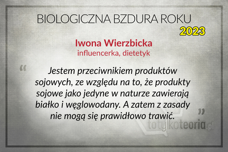 Biologiczna Bzdura Roku Iwona Wierzbicka